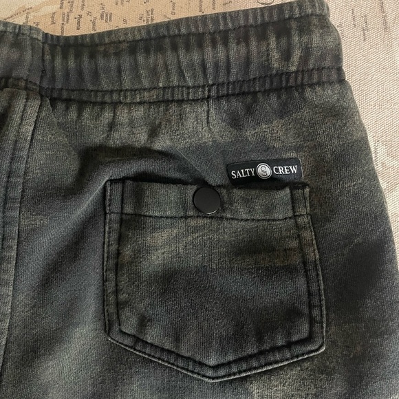 Salty Crew Kids Camo Dockside Fleece Jogger Pants - Green Size M/7-8 - Picture 5 of 10